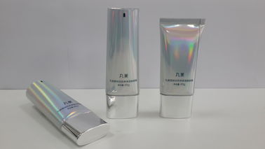 Metallic Flat Oval Holographic Laminate Cosmetic Tube Packaging Colorful Nature Gloss Laser material