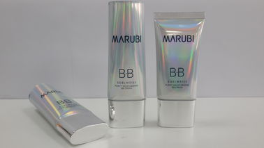 Metallic Flat Oval Holographic Laminate Cosmetic Tube Packaging Colorful Nature Gloss Laser material