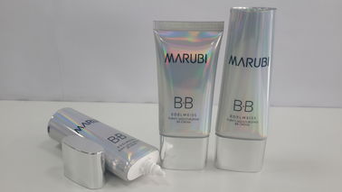 Metallic Flat Oval Holographic Laminate Cosmetic Tube Packaging Colorful Nature Gloss Laser material