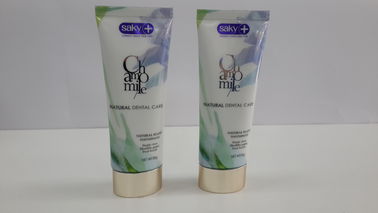 Coating Aluminum Cosmetic Packaging Oval Tube Silkscreen Printing On Silver Cold Stamping